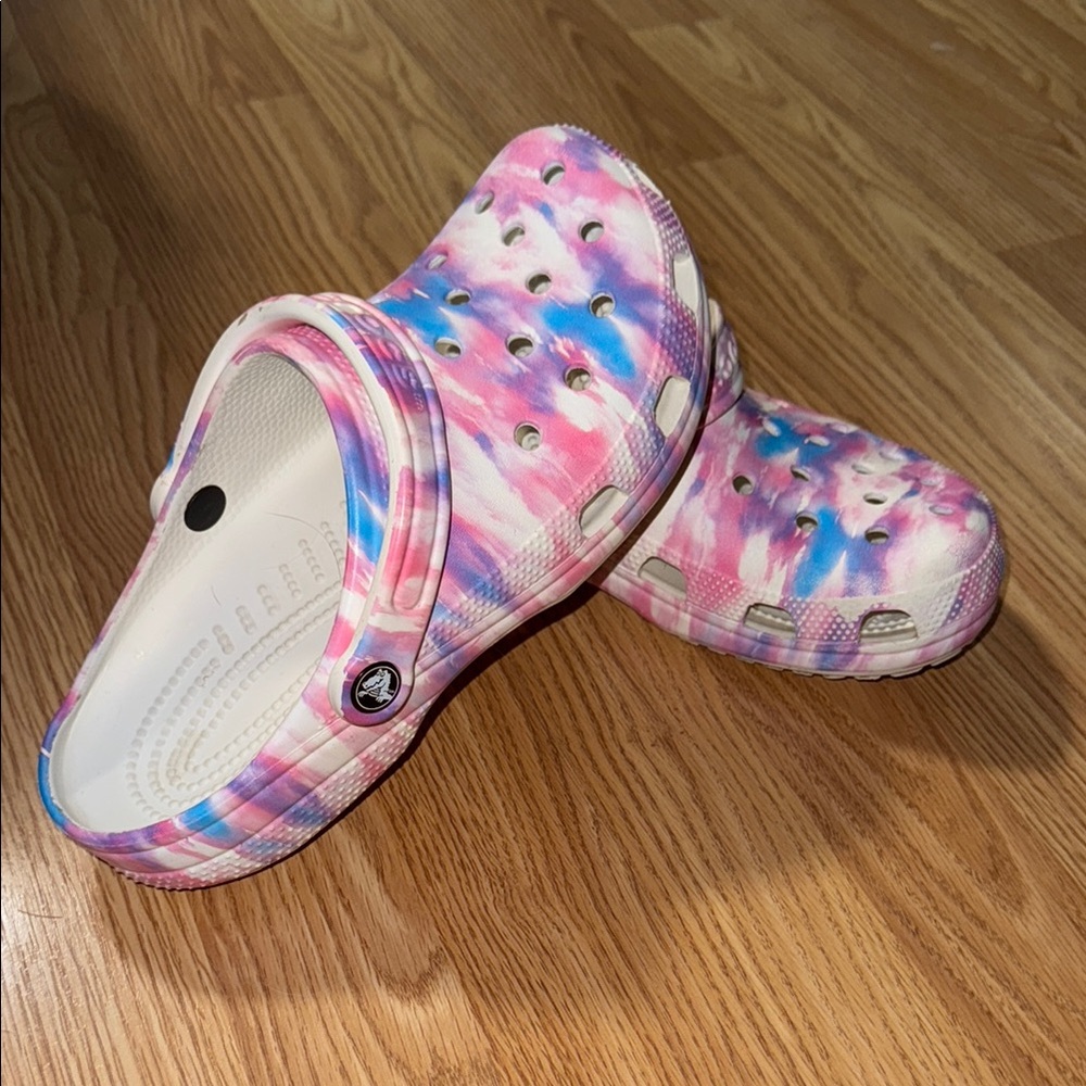 CROCS Pink and Blue Water Shoes with Ventilation